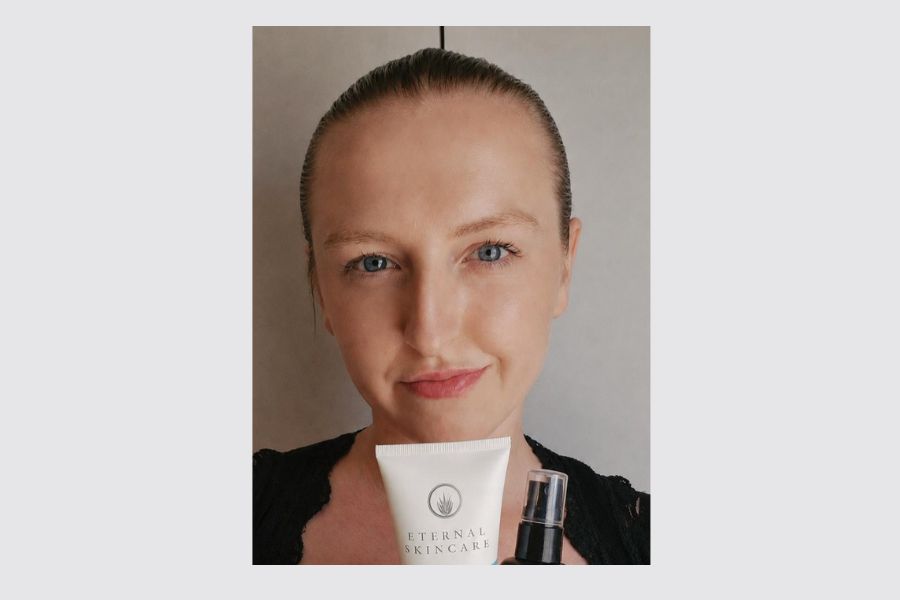Abigail sharing her personal skin journey with Eternal Skincare