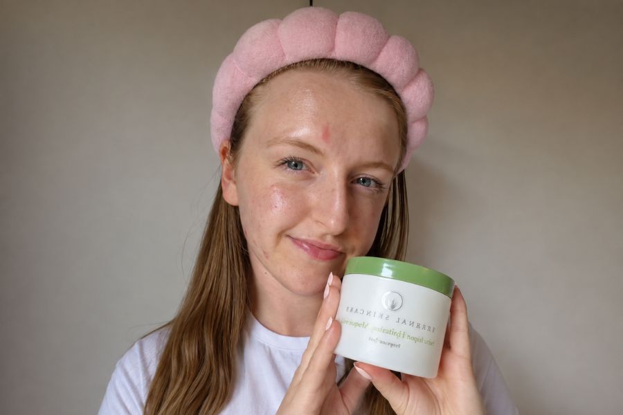 Amberley holding Eternal Skincare Super Hydrating Moisturiser for her My Skin Story