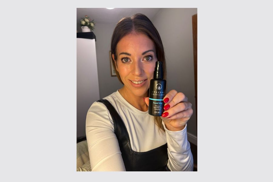 Amberley sharing her personal skincare experience with Eternal Skincare
